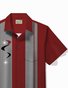 Royaura® Vintage Bowling Geometric Print Chest Pocket Shirt Plus Size Men's Shirt Big Tall
