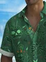 Royaura® Beach Vacation Men's Hawaiian Shirt Tiki Wine Glass Skull Cocktail Print Tiki Bar Bartender Pocket Camping Shirt Big Tall