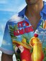 Royaura® Beach Vacation Men's Hawaiian Shirt Tiki Wine Glass Parrot Print Tiki Bar Bartender Pocket Camping Shirt Big Tall
