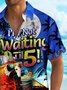 Royaura® Beach Vacation Parrot Hawaiian Shirt Quick Drying Comfortable Pocket Camp Shirt Big Tall
