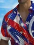 Royaura® Holiday Men's Independence Day Flag Print Casual Breathable Short Sleeve Shirt Big Tall