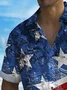 Royaura® Holiday Men's Independence Day Flag Print Casual Breathable Short Sleeve Shirt Big Tall