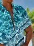Royaura® Hawaiian Water Ripple Gradient 3D Print Men's Button Pocket Short Sleeve Shirt