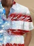Royaura® Retro Flag Gradient 3D Print Men's Button Pocket Short Sleeve Shirt