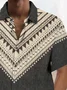Royaura® Vintage Ethnic Pattern Print Chest Pocket Shirt Plus Size Men's Shirt Big Tall