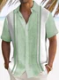 Royaura® Retro Geometric Textured 3D Bowling Print Men's Button Pocket Short Sleeve Shirt