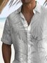 Royaura® Beach Vacation Tropical Leaves Men's Hawaiian Shirt Stretch Camp Pocket Shirt Big Tall