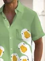 Royaura® Hawaiian Fun Duck Cartoon Print Men's Button Pocket Short Sleeve Shirt