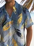 Royaura® Beach Vacation Tropical Leaves Men's Hawaiian Shirt Stretch Camp Pocket Art Shirt Big Tall