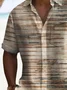 Royaura® 50's Retro Distressed Textured Men's Camp Shirt Quick-Drying Pocket Art Shirt Big Tall