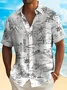 Royaura® Beach Vacation TIKI Totem Men's Hawaiian Shirt Wrinkle Free Seersucker Hula Girls Palm Tree Tropical Sculptor Shirt Big Tall