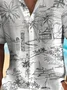 Royaura® Beach Vacation TIKI Totem Men's Hawaiian Shirt Wrinkle Free Seersucker Hula Girls Palm Tree Tropical Sculptor Shirt Big Tall