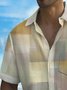 Royaura® Vintage Geometric Texture Print Chest Pocket Shirt Plus Size Men's Shirt Big Tall
