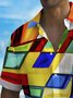 Royaura® Vintage Abstract Geometric Texture Print Chest Pocket Shirt Plus Size Men's Shirt Big Tall