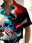 Royaura® Vintage Flag Art 3D Print Men's Button Pocket Short Sleeve Shirt