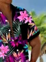 Royaura® Hawaiian Floral 3D Gradient Print Men's Button Pocket Short Sleeve Shirt