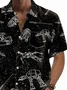 Royaura® Vintage Mechanical War Print Men's Button Pocket Short Sleeve Shirt