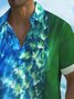 Royaura® Vintage Abstract Water Wave Texture Print Chest Pocket Shirt Plus Size Men's Shirt Big Tall