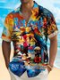 Royaura® Beach Men's Hawaiian Shirt Parrot Tropical Art Quick Dry "Retired But Not Expired" Pocket Camp Shirt Big Tall