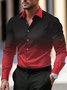 Royaura® Retro Gradient 3D Digital Print Men's Button Pocket Long Sleeve Shirt Big & Tall