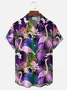 Royaura® Hawaiian Flamingo Tropical Floral Print Men's Button Pocket Short Sleeve Aloha Shirt Big & Tall