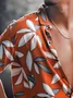 Royaura® Beach Vacation Men's Hawaiian Shirt Plant Leaf Print Pocket Camping Shirt Big Tall