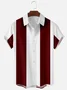 Royaura® Vintage Bowling Color Block Print Men's Button Pocket Short Sleeve Shirt Big & Tall
