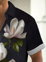 Royaura® Hawaiian Floral Art Print Men's Button Pocket Short Sleeve Shirt Big & Tall