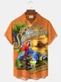 Royaura® Beach Sunset Men's Hawaiian Shirt Parrot Tropical Art Quick Dry Men's Pocket Camp Shirt Big Tall