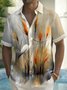Royaura® Beach Resort Men's Hawaiian Shirt Crane Print Pocket Short Sleeve Shirt Big Tall