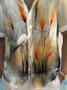Royaura® Beach Resort Men's Hawaiian Shirt Crane Print Pocket Short Sleeve Shirt Big Tall