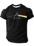 Royaura® Retro Rock Music Rainbow Print Men's Short Sleeve T-Shirt Big & Tall