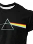 Royaura® Retro Rock Music Rainbow Print Men's Short Sleeve T-Shirt Big & Tall