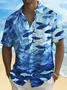 Royaura® Beach Resort Men's Hawaiian Shirt Fish Print Pocket Short Sleeve Shirt Big Tall