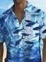 Royaura® Beach Resort Men's Hawaiian Shirt Fish Print Pocket Short Sleeve Shirt Big Tall
