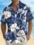 Royaura® Beach Resort Men's Hawaiian Shirt Flowers Print Pocket Short Sleeve Shirt Big Tall