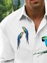 Royaura® Hawaiian Parrot Print Men's Button Pocket Long Sleeve Shirt Big & Tall