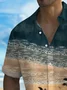 Royaura® Hawaiian Turtle Beach Print Men's Button Pocket Short Sleeve Shirt Big & Tall