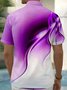 Royaura® Retro Gradient Art Purple Print Men's Button Pocket Short Sleeve Shirt Big & Tall