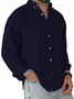 Royaura® Basic Solid Color Cotton Men's Lapel Button Pocket Long Sleeve Shirt Big & Tall