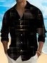 Royaura® Vintage Geometric Art Print Men's Button Pocket Long Sleeve Shirt Big & Tall