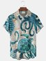 Royaura® Beach Resort Men's Hawaiian Shirt Sea Animals Print Pocket Short Sleeve Shirt Big Tall