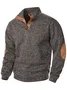 Royaura® Western Two-tone Contrast Stitching Men's Stand Collar Button Sweatshirt Big & Tall