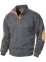 Royaura® Western Two-tone Contrast Stitching Men's Stand Collar Button Sweatshirt Big & Tall