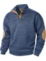 Royaura® Western Two-tone Contrast Stitching Men's Stand Collar Button Sweatshirt Big & Tall