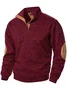 Royaura® Western Two-tone Contrast Stitching Men's Stand Collar Button Sweatshirt Big & Tall