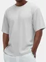 Royaura® Basic Solid Color Print Men's Button Textured Short Sleeve T-Shirt Big & Tall