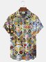 Royaura® Halloween Skull Art Print Casual Stylish Hawaiian Shirt Summer Shirts Pocket Short Sleeve Shirt Big Tall