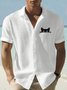 Royaura® Halloween Fun Cat Seersucker Print Men's Button Pocket Short Sleeve Shirt Big & Tall