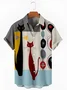 Men's Abstract Vintage Shirt Cat Printed collar Tops